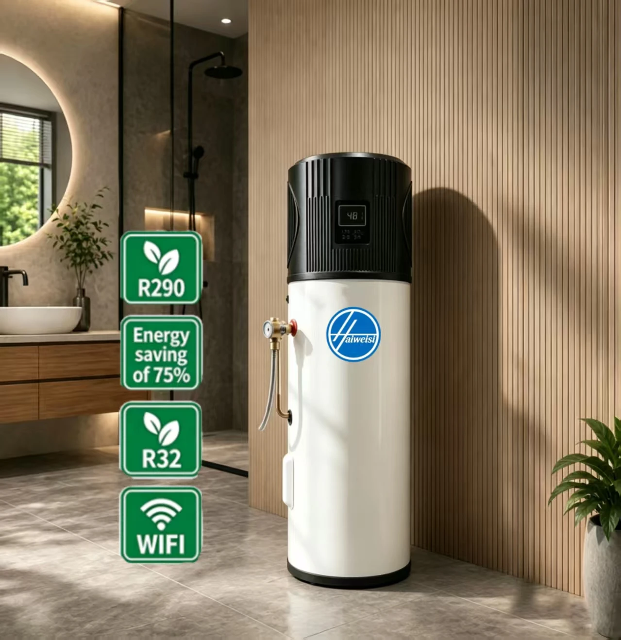 R290 300L Electric Outdoor High Efficiency App-Controlled Intelligent Temperature Control Metal Air Source Heat Pump