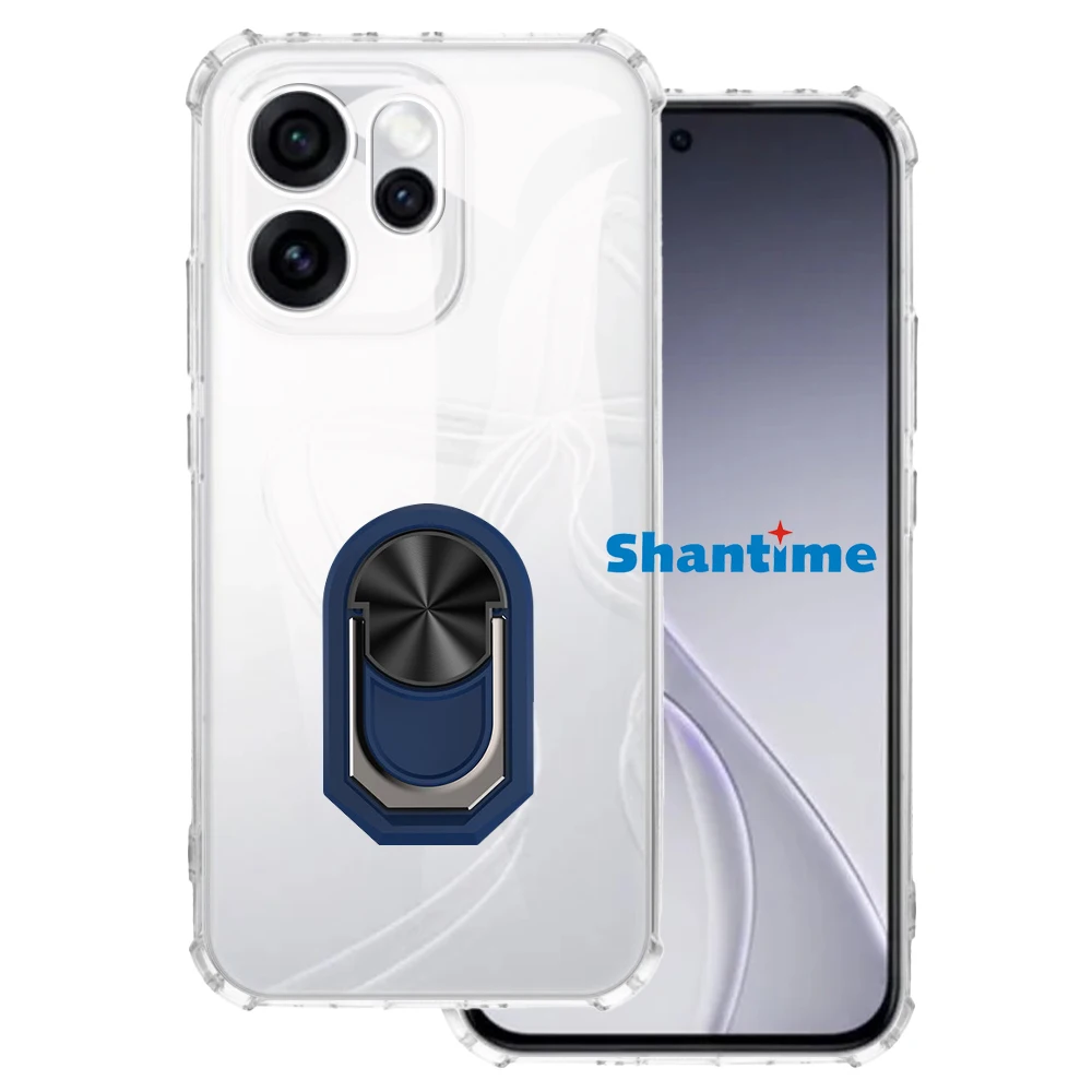 حامل حلقي فاخر مقاوم للصدمات لهاتف OPPO Reno 15 Pro 5G PLV110 غطاء حامل واقٍ من السيليكون الناعم من مادة البولي يوريثان الحراري