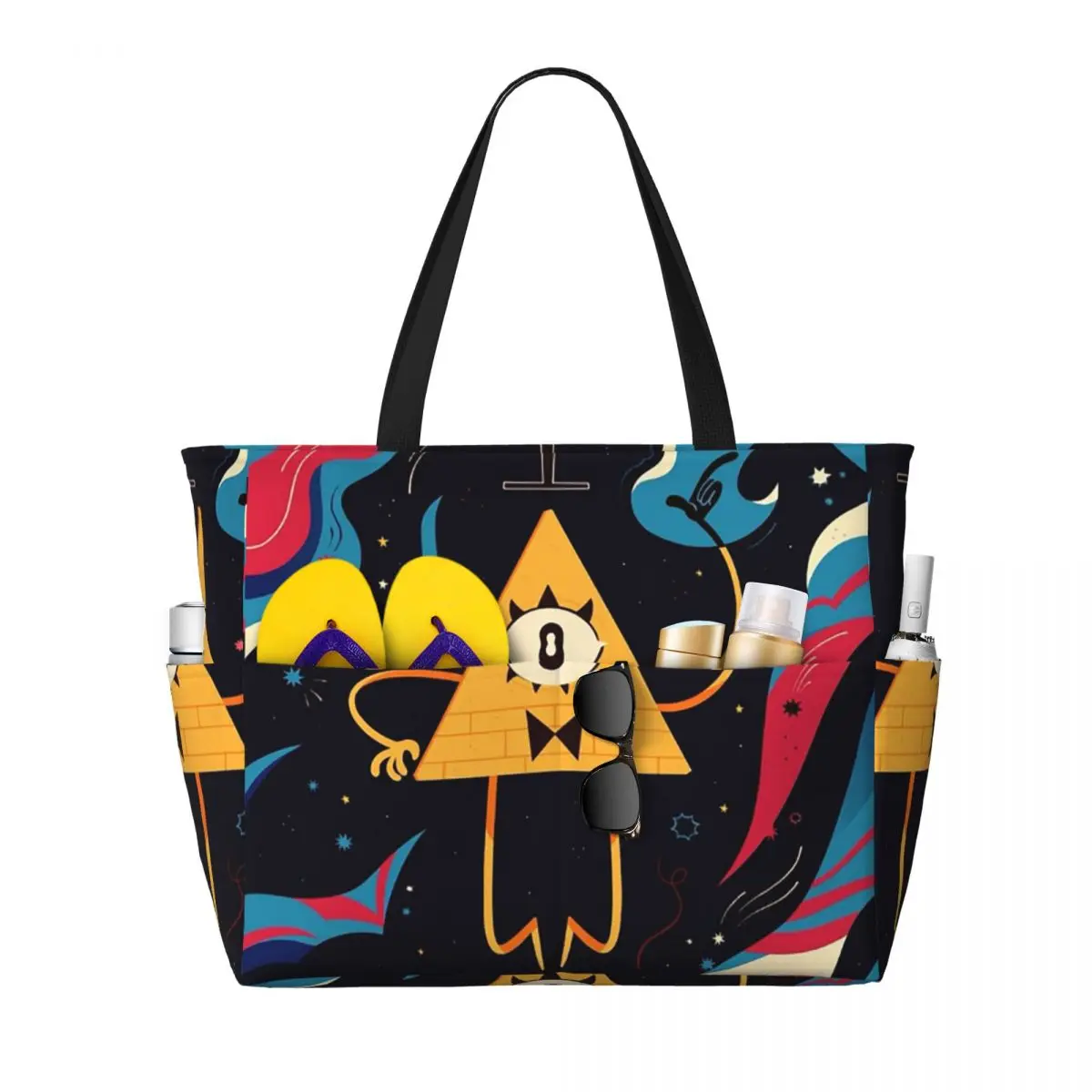 

Cartoon Gravitys Falls Beach Tote Bag Sport Gym Yoga Duffle Large Tote Bag Women Travel Bag Fitness bag