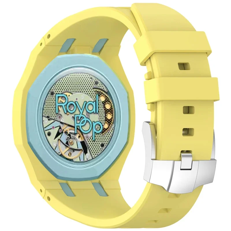 Original weiches Silikonarmband + PC-Gehäuse für Swatch X Ap Royal Pop Swatch Taschenuhr. Trendiges integriertes Armband für Royal Pop Band – Detail 19