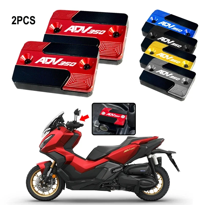 LOGO ADV 350 For HONDA ADV350 2025 2026 Motorcycle Accessories CNC Aluminum Front Brake Fluid Fuel Reservoir Tank Cap Cover