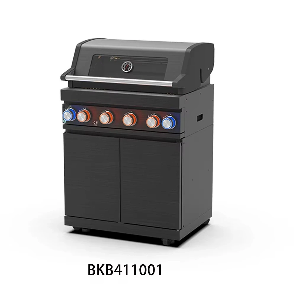 Luxurious 5-Person Stainless Steel Propane Gas Grill Premium Smokeless Free-Standing Built Outdoor Kitchen BBQ Garden BBQ