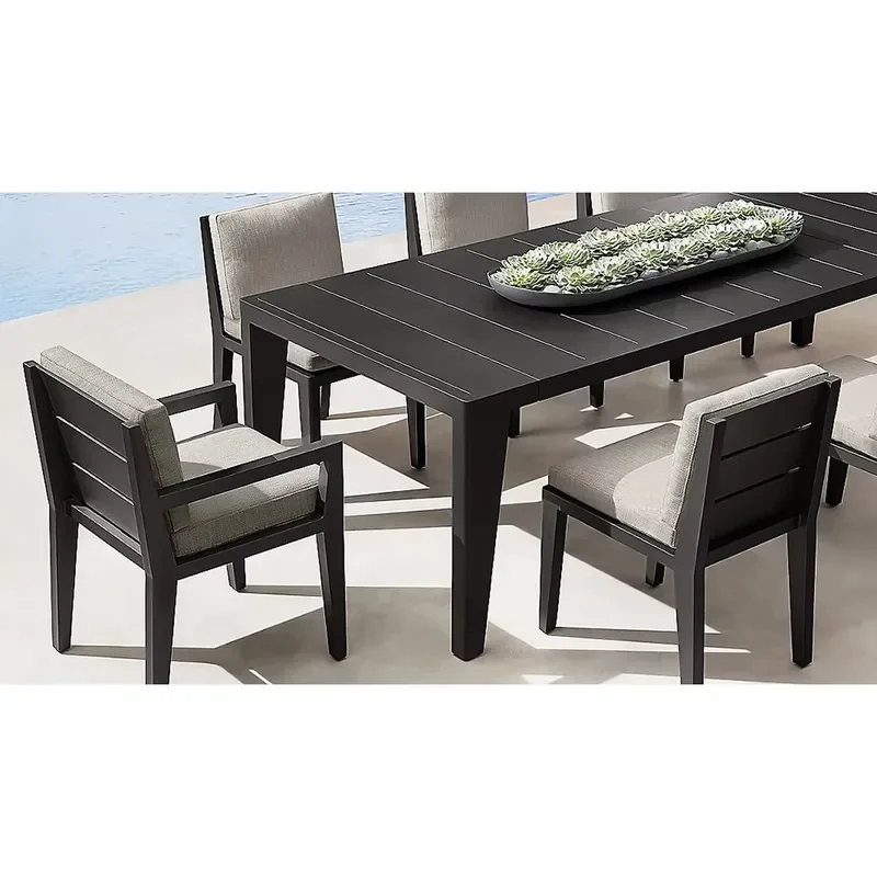 Modern Aluminum Garden Dining Chair with Backrest Metal Outdoor Furniture for Hotel Terrace Patio Set Durable Weather