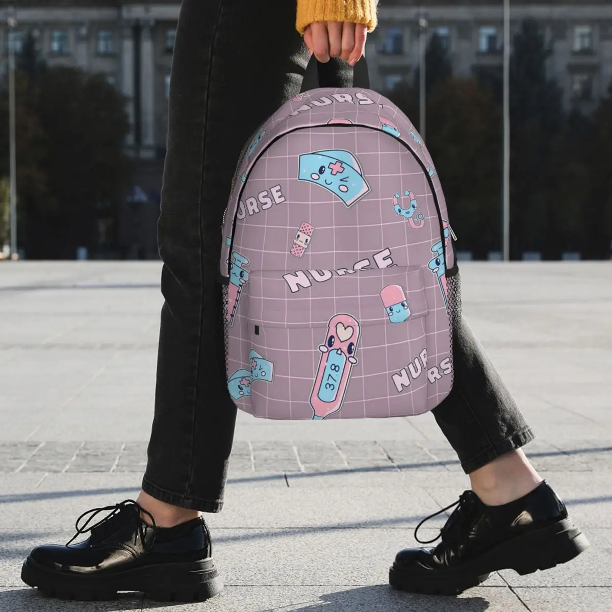 Kawaii Hospital Medical Pattern Gift For Nurses Backpacks Boys Girls Bookbag Children School Bags Travel Rucksack Shoulder Bag