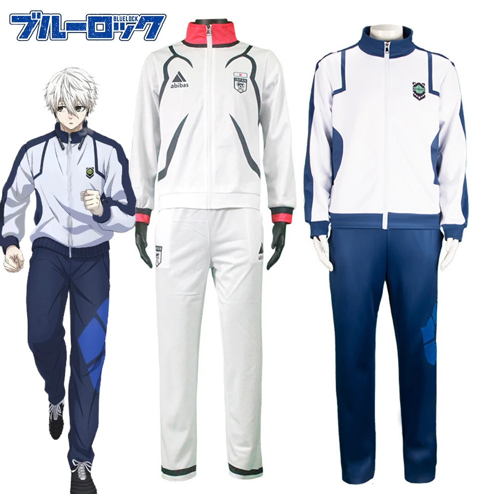 Anime Blue Lock Isagi Yoichi Cosplay Costume Full-Zip Nagi Seishiro Cosplay Blue Lock Kaiser Sportswear Printing Tracksuit Wear