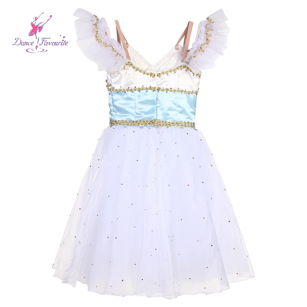 Dance Favourite Ballet Tutus B22332  Pale Blue Bodice with White tulle Long Romantic Ballet Tutu  Long Ballet Costume Tutu