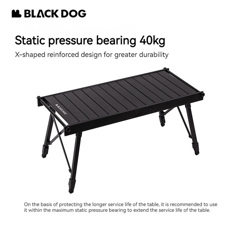 Naturehike Blackdog IGT Roll Table Camping Outdoor BBQ Family Picnic Multifunctional Desktop Table Adjustable Bearing 40kg