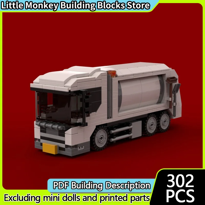 

Модель городского автомобиля MOC, строительные кирпичи, транспорт для мусора, специальный грузовик, модульная технология, детские праздничные подарки, сборка игрушек, костюм