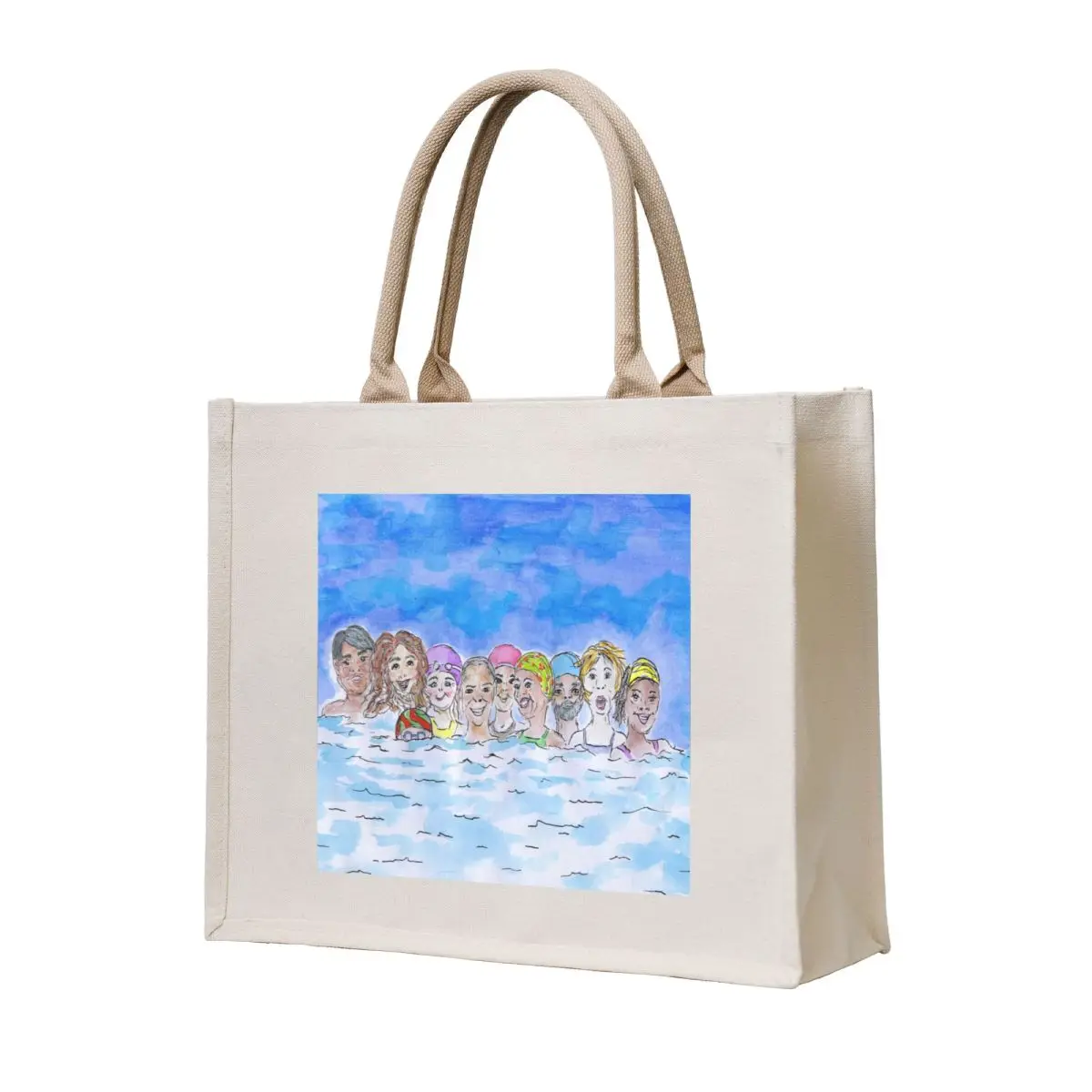 

Cold Water Swimmer's-Swimming In The Ocean-Wild Swimming Group Tote Bag Cloth bags women bag supermarket folding bag