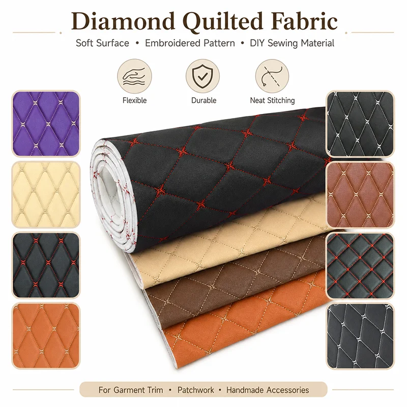 

1Pc 45/90x160cm Car Upholstery Fabric Sponge Interlayer Jacquard Plaid Leather Cloth for Seat Cushion Interior Headliner Decor
