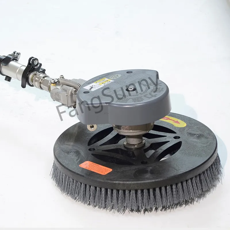 Telescopic Rod Solar Panel Cleaning Machine Waterfed Single Head Brush With Hose Water Spray Brush Cleaning Equipment