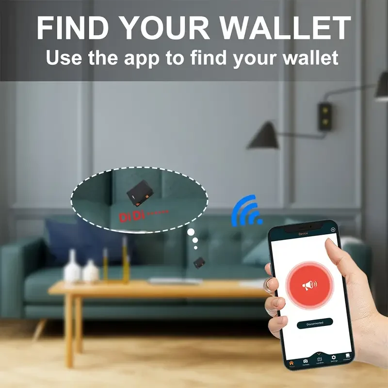 Smart Leather Wallet Android ISO Locator Finder Wallet Purse Air Tag Android Card Holder Tracking GPS Tracker for Gift New Gift