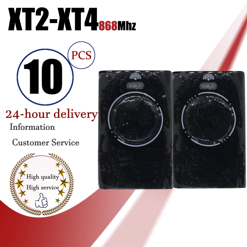 10PCS black 868 XT2 XT4 SLH LR Garage DoorRemote Compatible with 868MhzFrequency XT2 XT4 868 SLH, XT2 XT4868 SLH LR