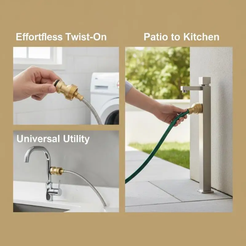 1PCS Leak-Proof Brass Faucet Adapter Universal Kitchen Tap Connector for Car Wash Garden Watering Home Use