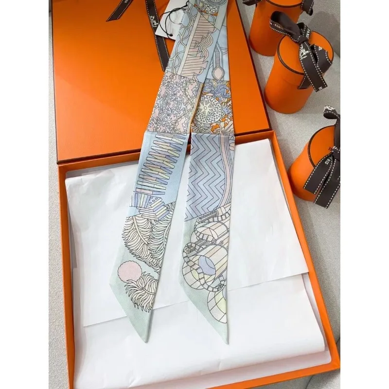 

Двусторонний шарф во французском стиле, подарок на четыре сезона для женщин, универсальная повязка для волос, сумка с ручкой, украшение из ленты, длинная полоска