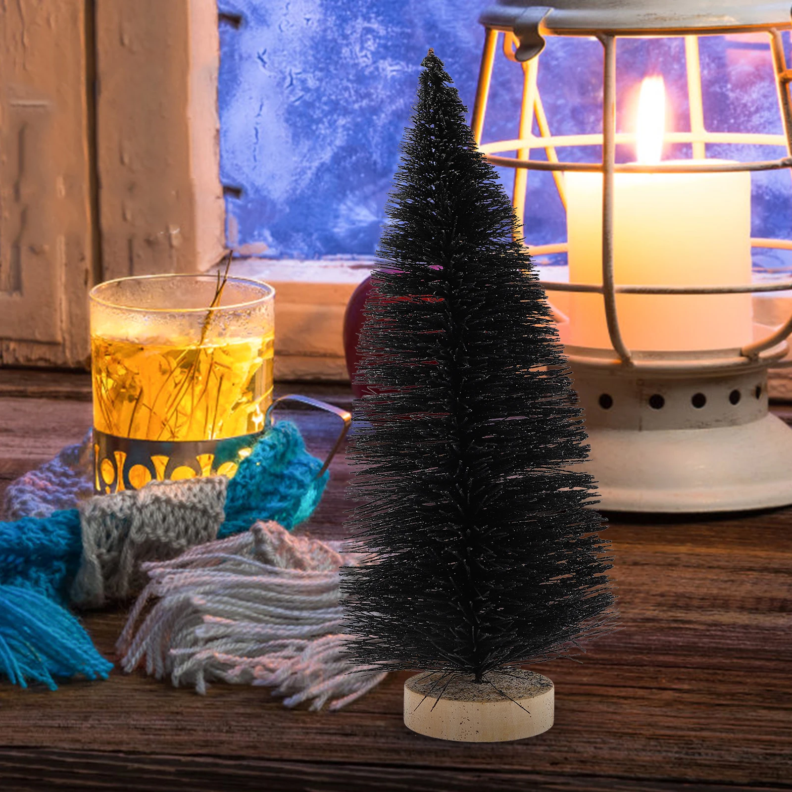 

Mini Christmas Tree Xmas Decor Indoor Outdoor Iron Desktop Artificial Plastic Wood naments Festive Home Bar Gift