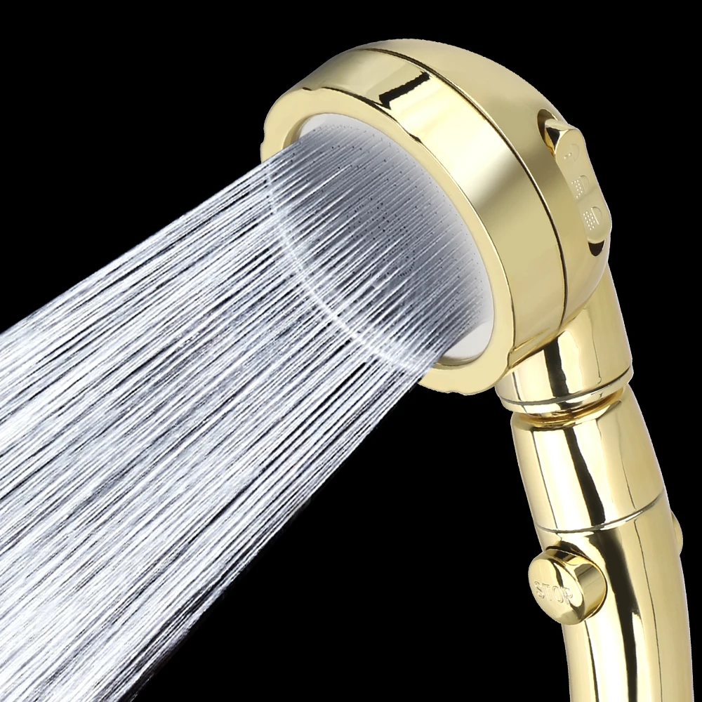 360 Degrees Rotating Handheld Shower Head 3 Spray Setting with ON/OFF Pause Switch Adjustable Water Saving Shower Head
