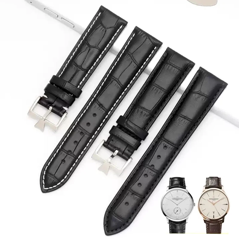 19mm 20mm 21mm 22mm Genuine Leather Watch Band Replacement For Vacheron Constantin Patrimony VC Black Blue Brown Cowhide Strap