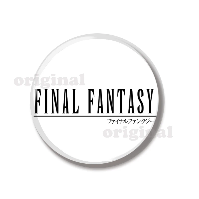 44MM Final Fantasy Logo Pin Soft Button Pin Jewelry Creative Badge Cartoon Brooch Lapel Pin Bag Hat Decoration