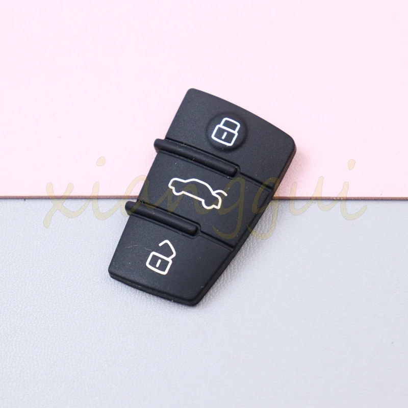 for Audi A3 A4 A5 A6 A8 Q5 Q7 TT S LINE RS  Car Remote Key Case Cover 3 Buttons Replacement Rubber Pad Key Shell Fob