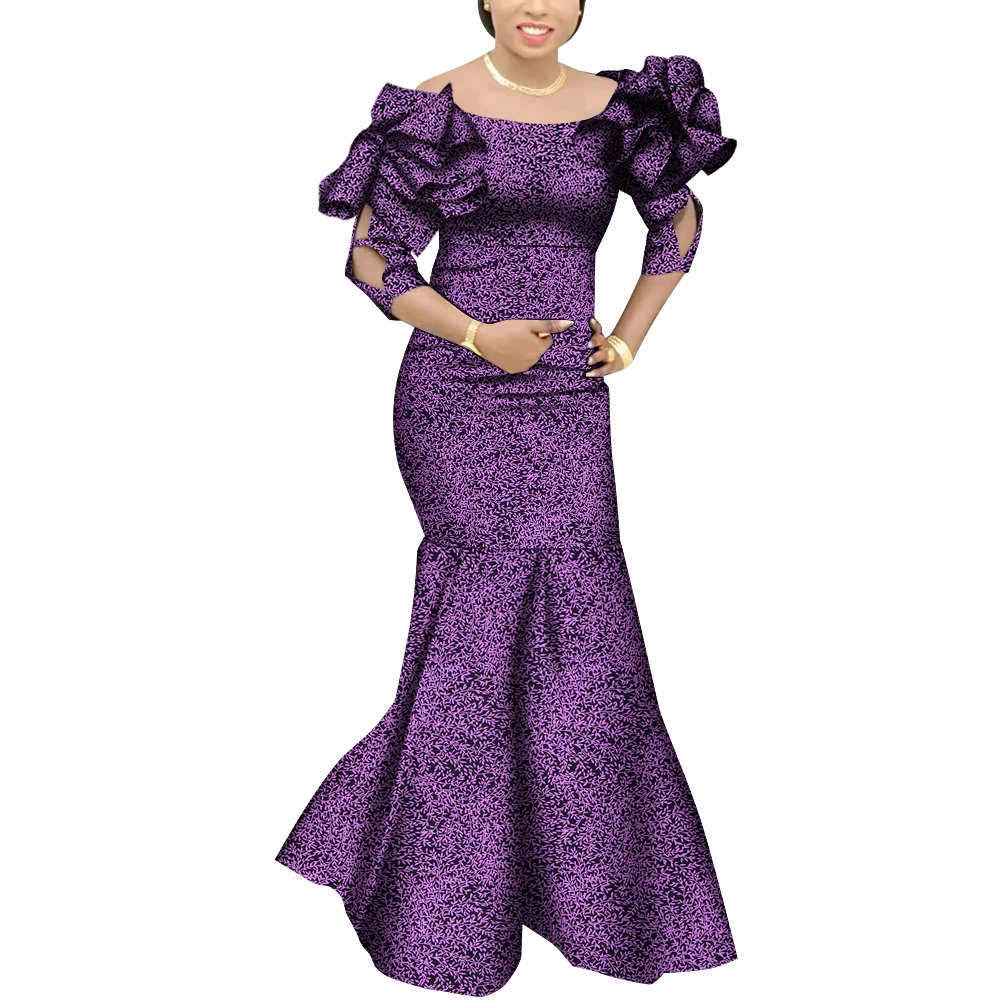 

Модный халат Africaine Femme, элегантные длинные платья макси, африканские платья русалки с принтом Анкары, вечерние платья Dashiki Wy9482