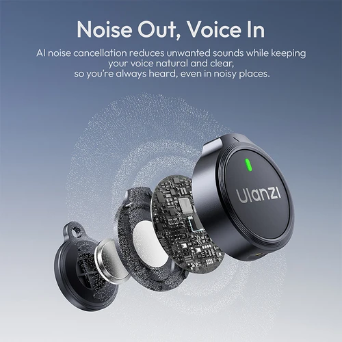 Imagen 2 del producto Ulanzi A21 micrófono inalámbrico AI reducción de ruido micrófono Lavalier magnético para iPhone 17 16 15 para transmisión en vivo entrevista Vlog