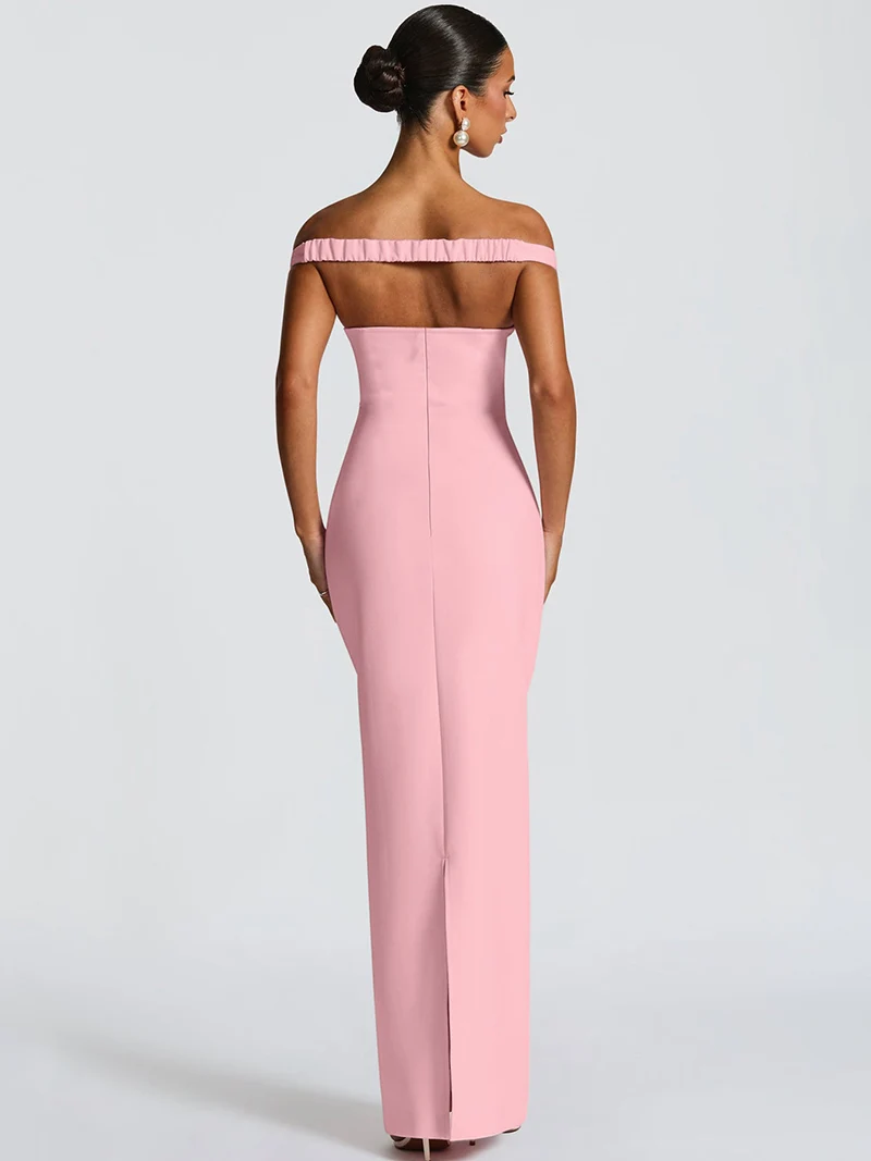 DGLUKE ปิดไหล่ Backless Maxi ชุดผู้หญิง Sweetheart คอชุดเข้ารูปชุดราตรียาวชุดราตรี