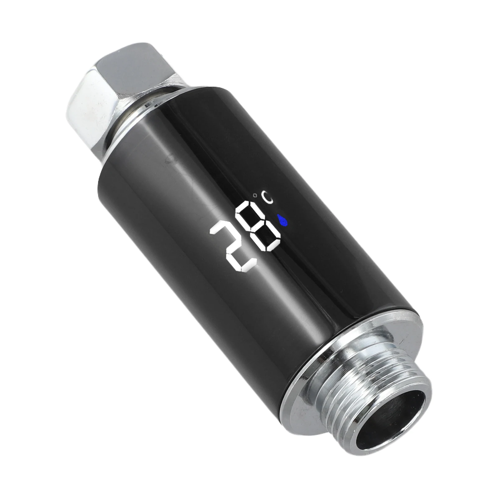 Self-Powered Digital Faucet Thermometer with LED Indicator for Instant Water Temperature Readout in Showers and Kitchen Sinks