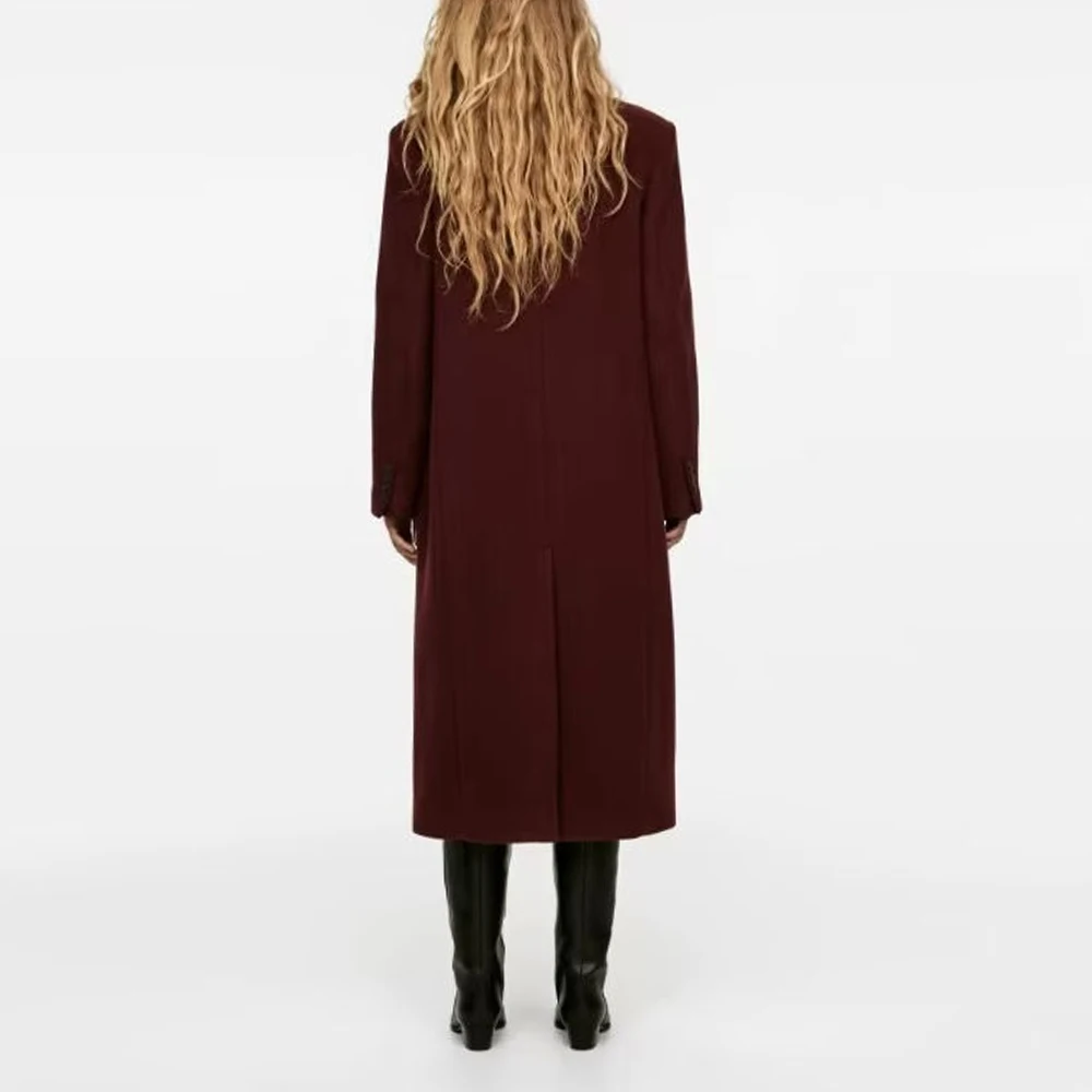 TWOTWINSTYLE Solid Spliced Button Loose Long Blazers For Women Lapel Long Sleeve Minimalist Patchwork Pockets Female Clothes New