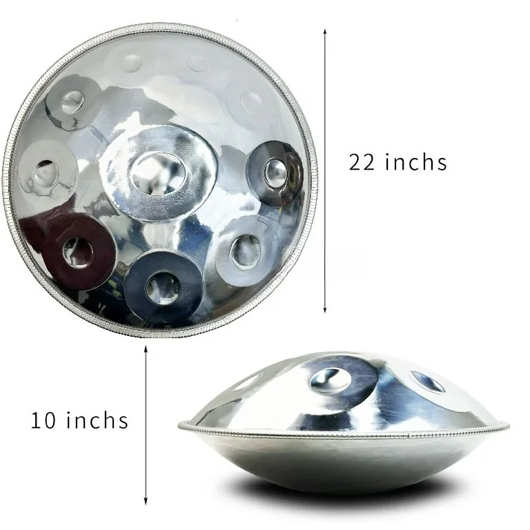 

2025 Beginner Handpan Drum 22-Inch Steel 10-Note Instrument with Carry Bag & Stand