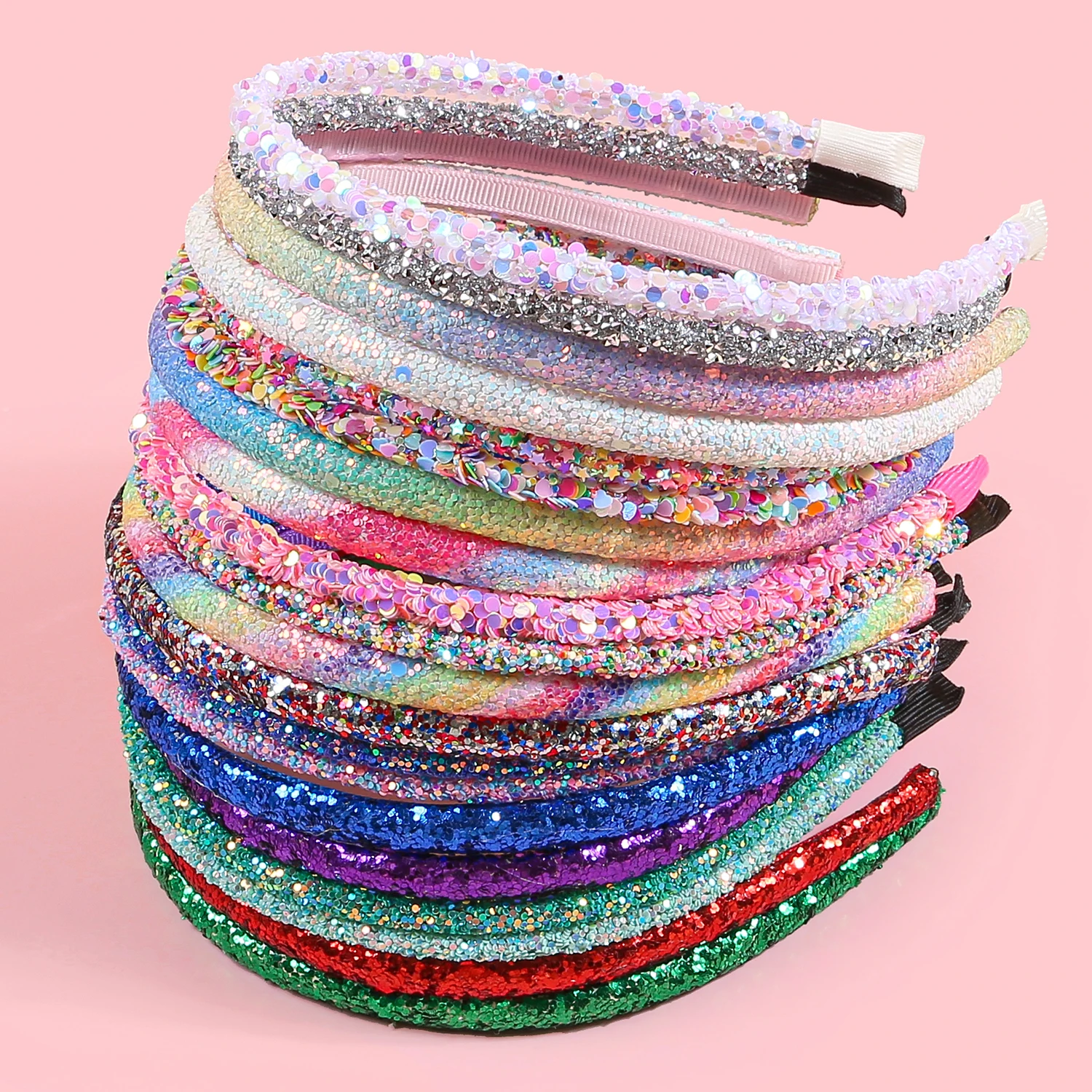 

4/12 шт., красочная блестящая повязка на голову для девочек, милый обруч для волос на Хэллоуин, Рождественскую вечеринку, деко, аксессуары для волос для детей и женщин