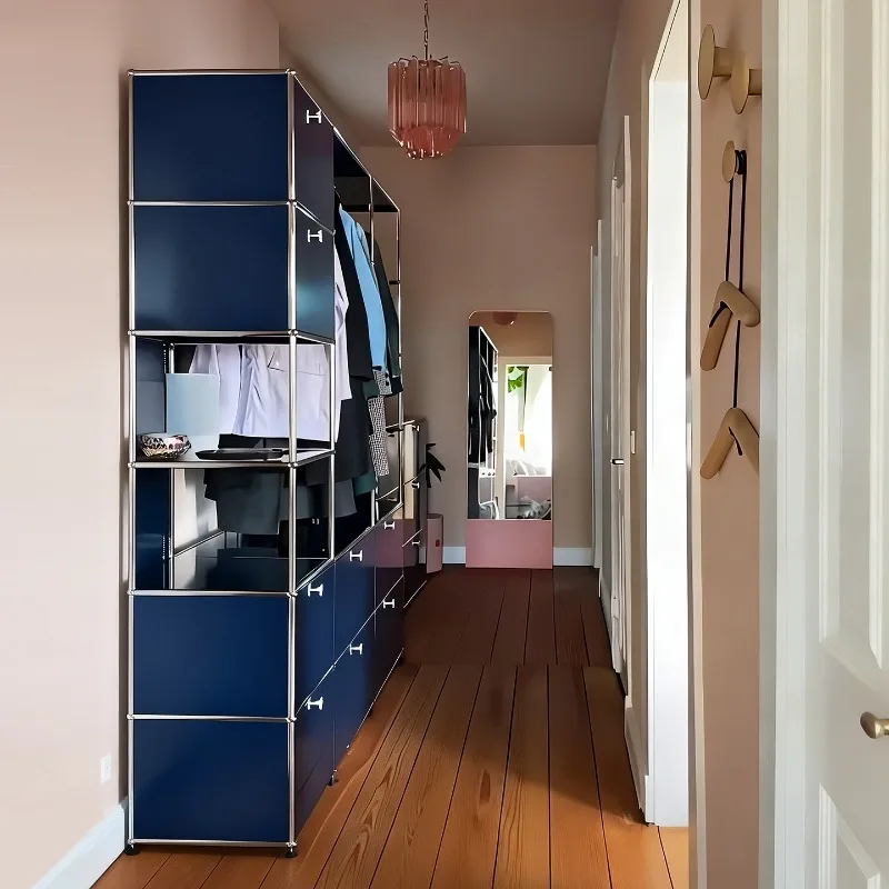 Bedroom wardrobe light luxury free combination large capacity clothes rod locker
