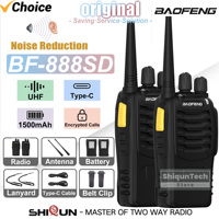 2PCS Baofeng BF-888SD Walkie Talkies Noice Reduction UHF Encrypted Call Portable Type-C Charging Upgrade BF-888S Ham Radio 4PCS