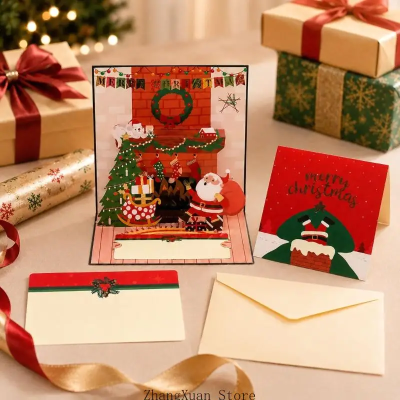 Weihnachtsgrußkarte mit Musik und 3D-Weihnachtspapierdesign 3XUF – Detail 7