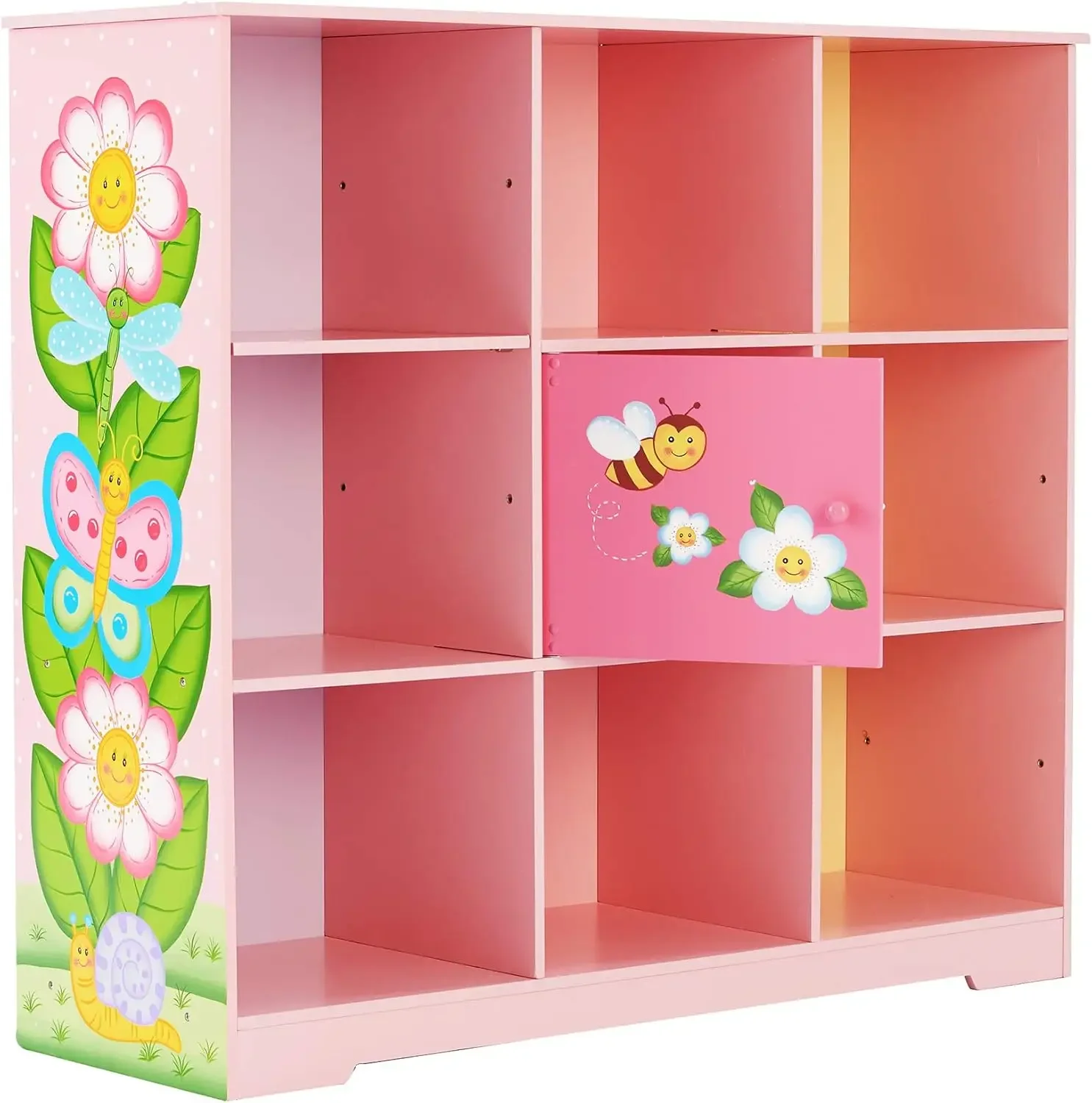 Fantasy Fields - Little Toddler Girl Shelves Wooden Bookshelf, Childrens Book Shelf Organizer with Baby Bookshelf and Toy Storag