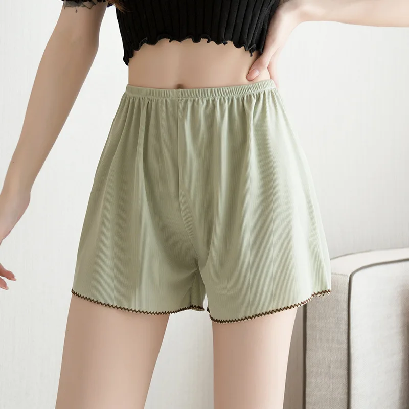 Ice silk new oxygen safety pants 2023 summer leggings loose women home shorts Soft and breathable springy