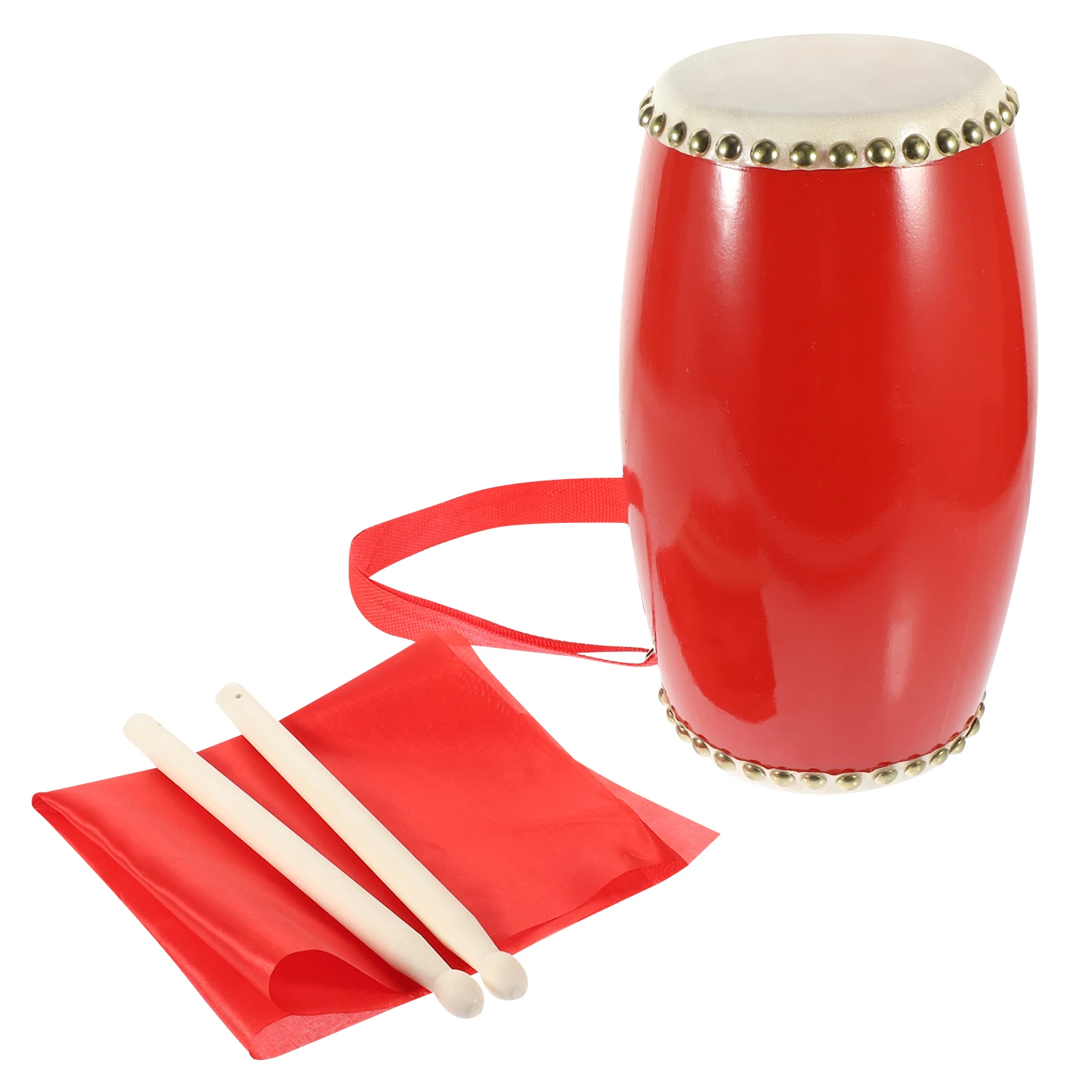

Waist Drum Toys 12CM Cowhide Percussion Set Drumsticks Belt Silk Adults Kids Celebrations Durable Hand Traditional Instrument