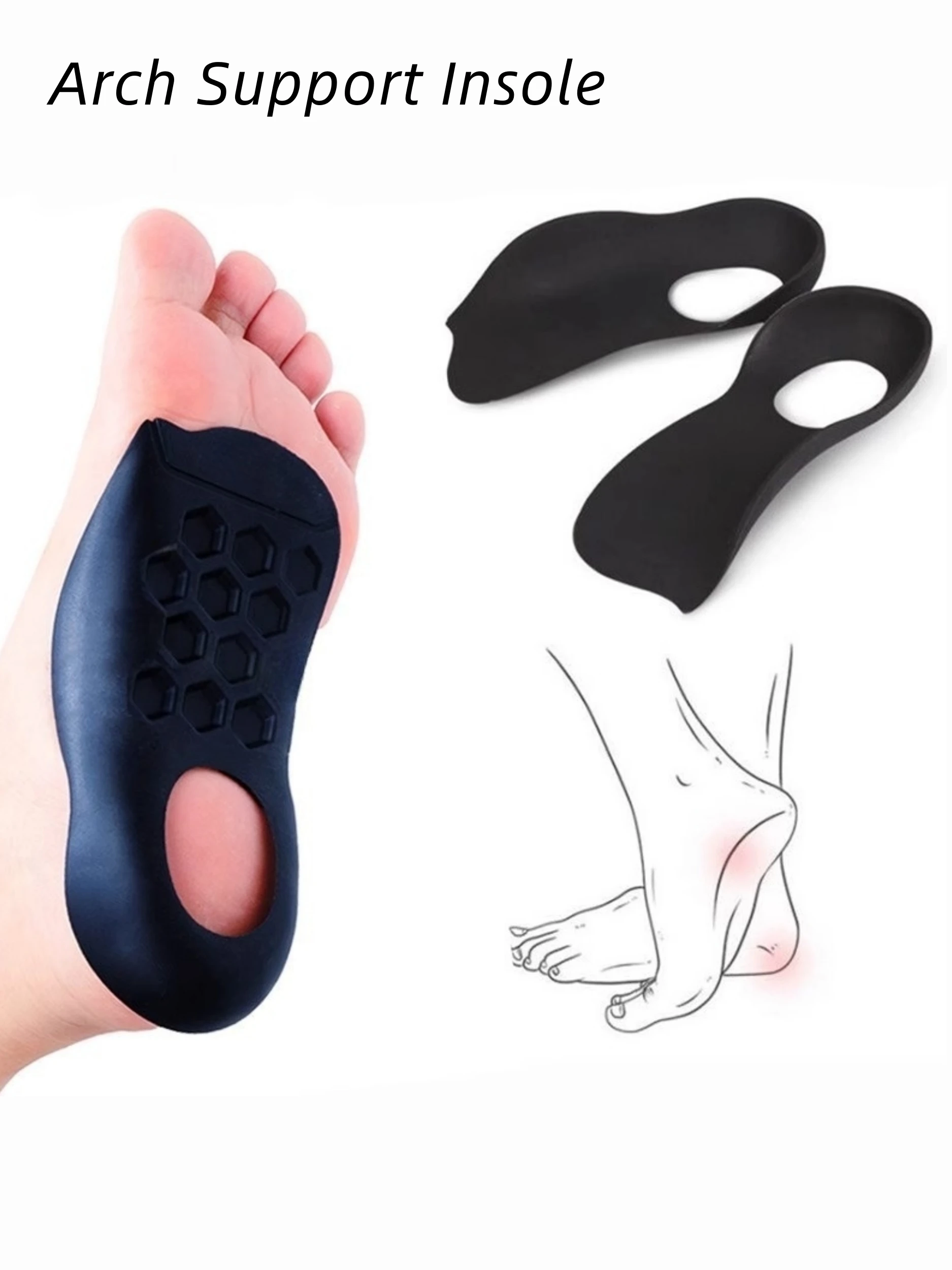 1 Paar Plantar-Unterstützungs-Pads/Beinhöhlen-Hilfs-Pads, stoßdämpfend und polsternd, bequem und eng anliegend, können getragen werden mit – Detail 7
