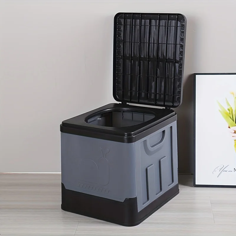 

1pc Emergency Toilet，Portable Folding Car Toilet，Storage Bucket，EmergencyPortable Toilet For Travel