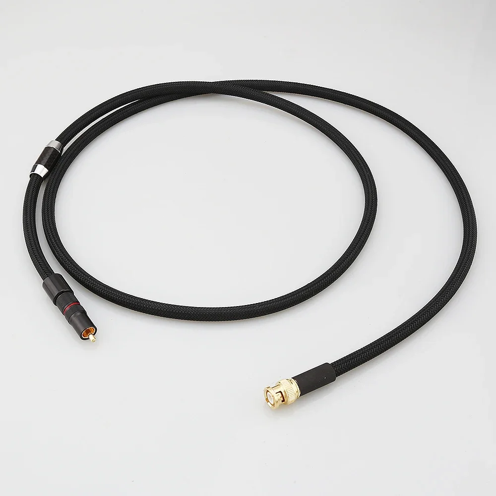 

HI-End 75Ω Pure Solid Silver Digital Audio Coaxial Cable 18AWG Gold Plated RCA male to BNC male 75 ohm plug HIFI