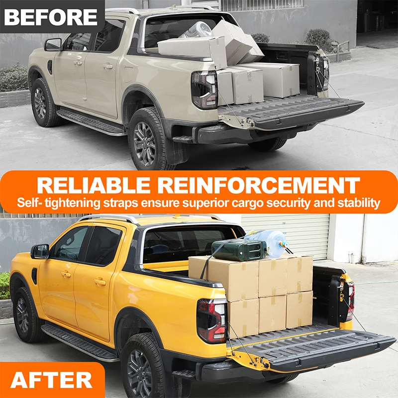 1 قطعة مجموعة الكربون الصلب الأسود لفورد رينجر 2023 + صندوق بضائع السيارة تحديد حزام السقاطة المشدود تعديل السيارات الملحقات #1