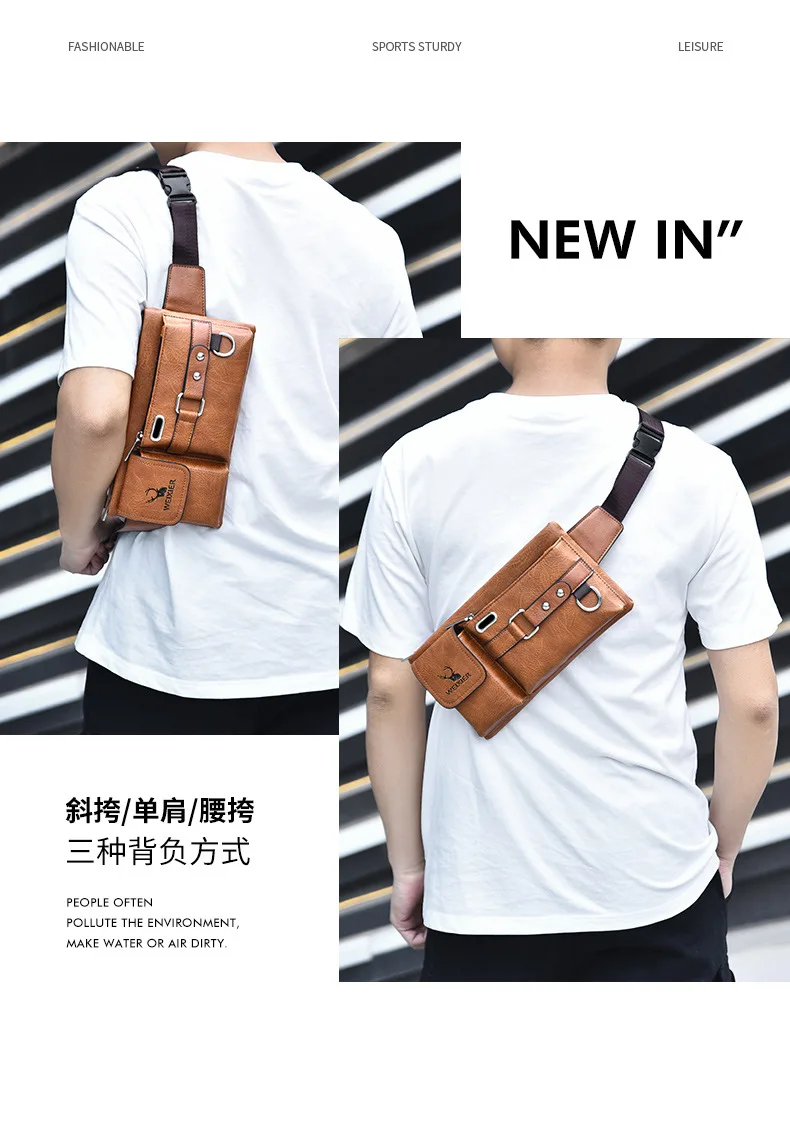 WEIXIER Fashion Multifunction Crossbody Bag for Male Bags waist bag Shoulder Messenger Bags Short Trip Chest Bag Portable Bag 가방