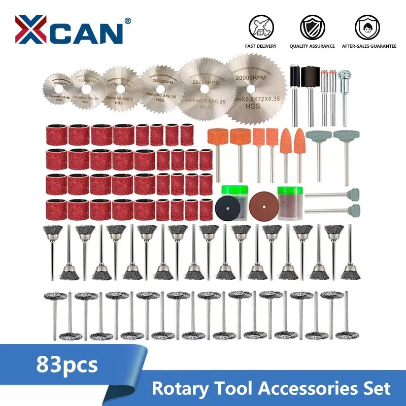 

XCAN Rotary Tool Accessories Kit 83pcs/100pcs/105pcs Mini Polishing Sanding Drilling Grinding Set for Dremel Rotary Tools