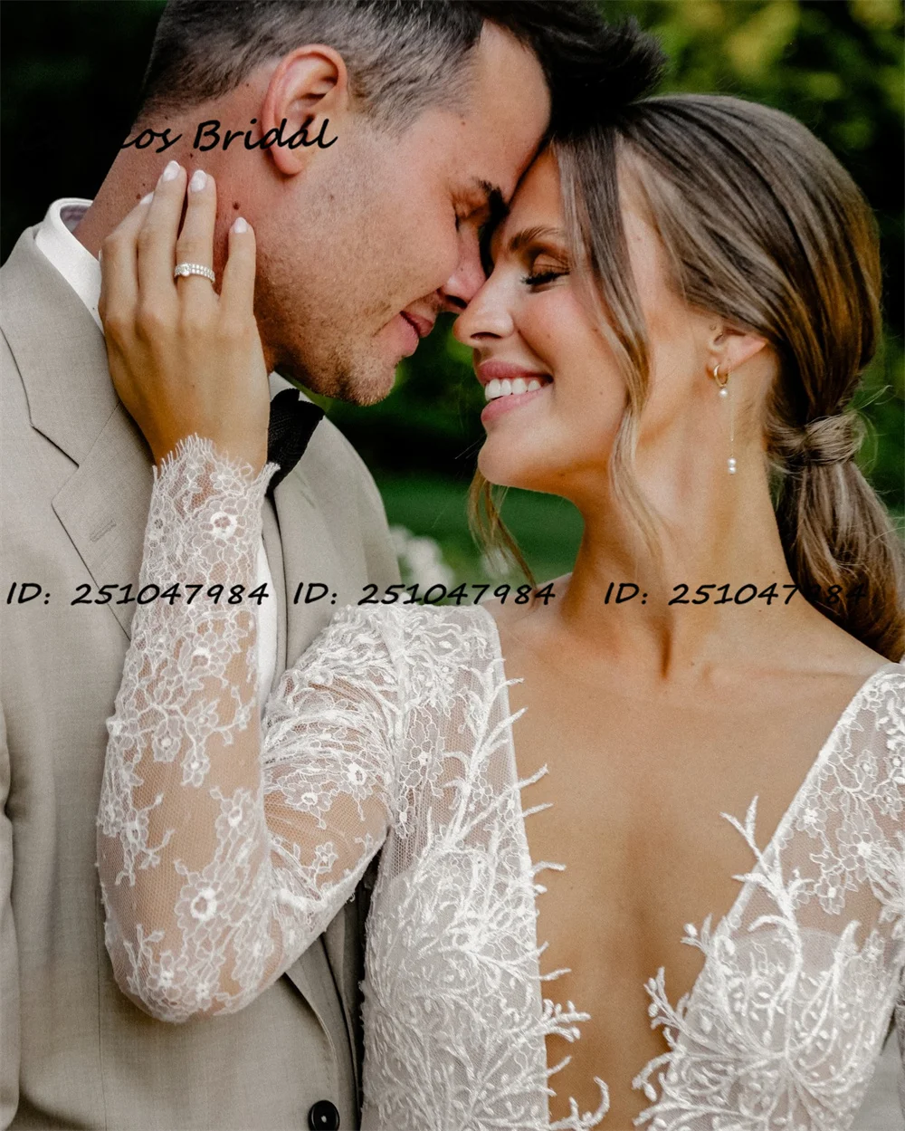 SONDR Deep V-Neck Lace Elegant Custom Made Wedding Dresses Long Sleeves A-Line Boho Elegant Brides Gowns Women Bridal Dresses