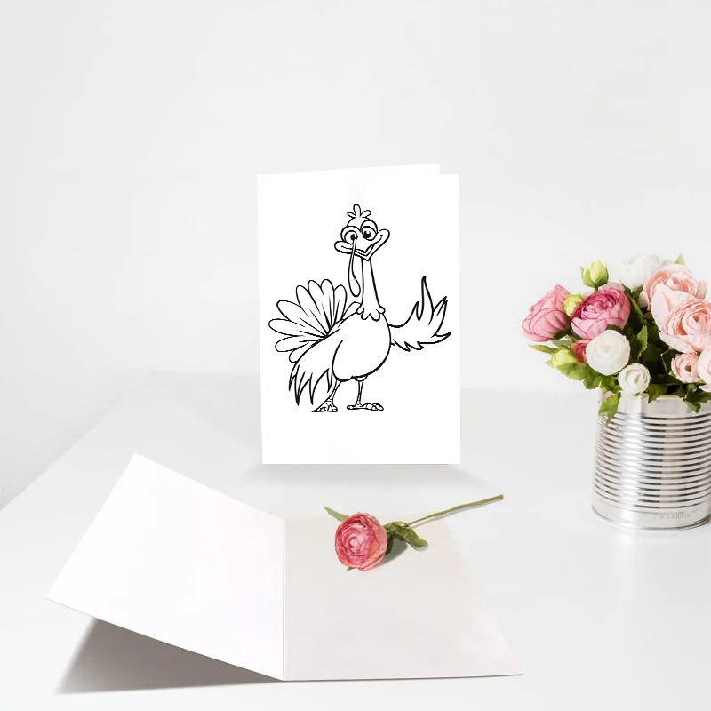 Thanksgiving, Harvest Day, Turkey Celebration Card, can invite friends to doodle their favorite colors