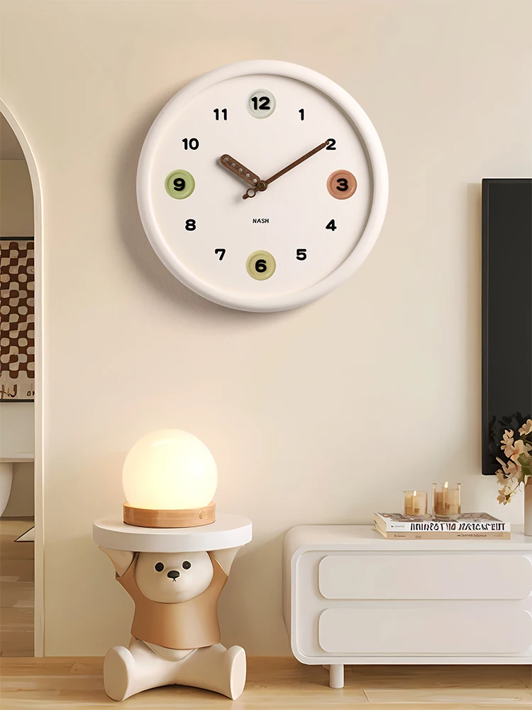 

Cream Wind Network Red Wall Clock Living Room Home Wall Watch Creative Decoration Wall Watch New 2023 Punch Free Clock