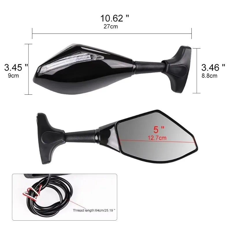 

Hot For Motorcycle Mirrors Accesorios Racing Rearview Mirrors with Turn Signals LED Yamaha YZF R15 R25 R3 R1 R6 YZF600 YZF1000