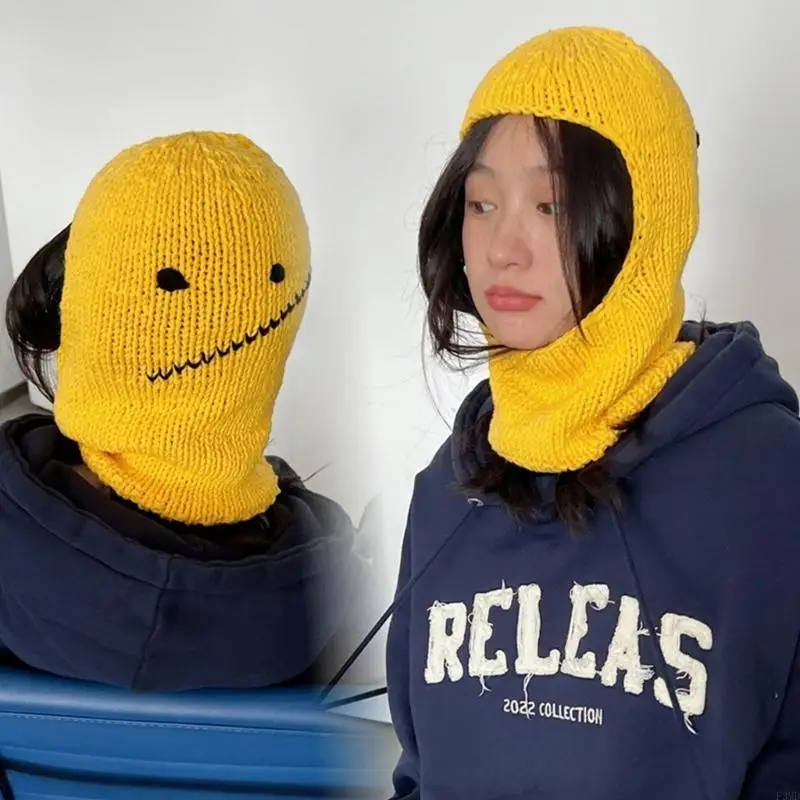 Knitted Hat for Teens Adult Windproof Foldable Winter Hat Eye Exposed Neck Guard Hat Keep Warm Windproof Cycling Hat F3MD