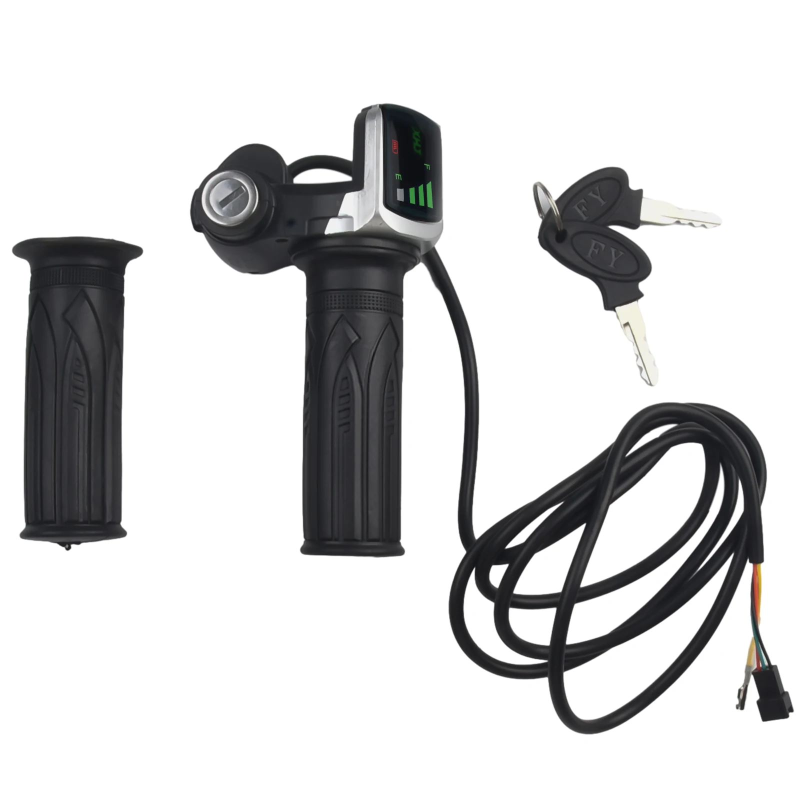 Convenient E Bike Throttle Grip Handlebar with Real time Voltage Display 36/48V for Electric Scooters and Bicycles