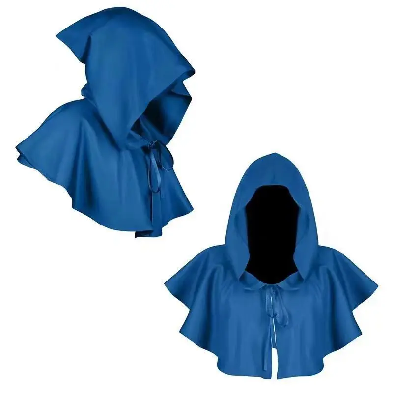 Halloween Cosplay Reine Farbe Mit Kapuze Kragen Tod Gott oulder awl Mittelalterliche Robe frauen Ethnische Kostüm Bühne Leistung